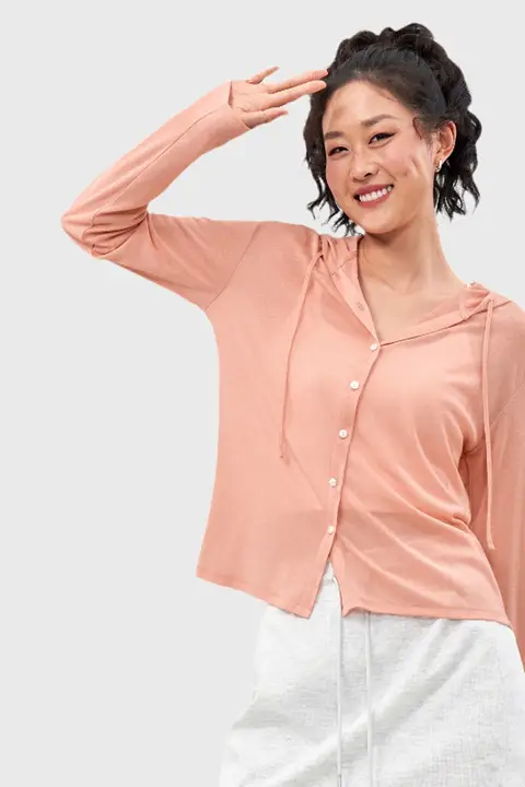 SPLANS+ フード付き UVカット薄手ジャケット【長袖・ランニング・ヨガ用・通気性・ゆったりシルエット】