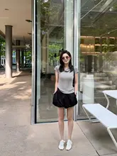 チューリップスカートパンツ レディース プリーツ タックデザイン ハイウエスト ショート カジュアル きれいめ 着痩せ 秋