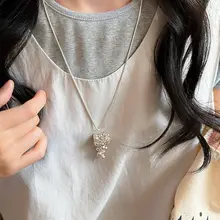 ぶどうビーズネックレス【女性用・韓国風・日常使い・ロング・調整可能】