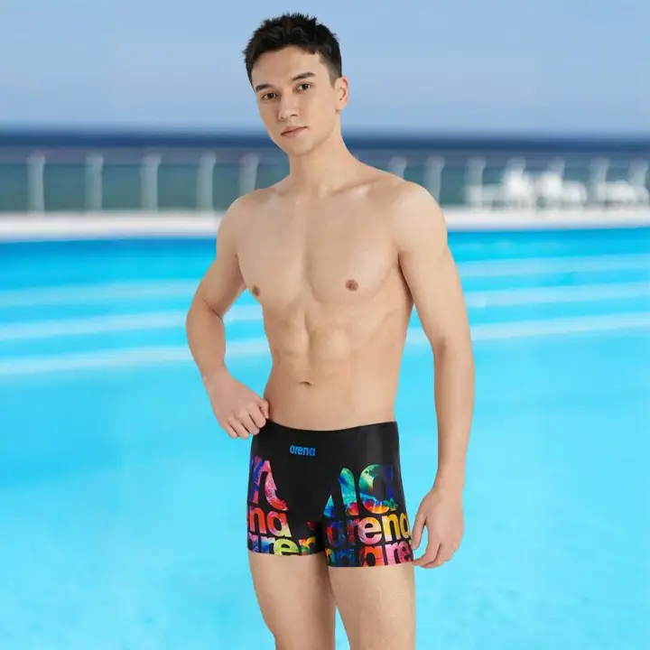 Arena 水着ボトムス メンズ スパッツ ボクサータイプ 練習用 フィットネス 速乾 耐塩素 フィット感 ドローコード 前立て付き 「arena」