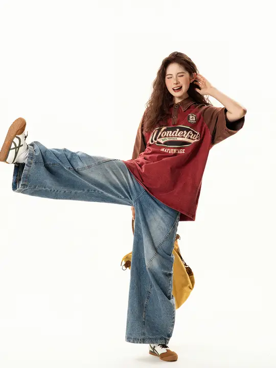 半袖Tシャツ レディース ポロカラー ヴィンテージ プレッピースタイル 着回し おしゃれ オーバーサイズ ペア 夏