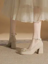 メアリージェーン パンプス レディース 蝶結び チャンキーヒール 甘め 成人式 春 秋