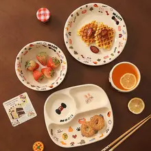 高級感のある陶器製分仕切りプレート【美しいデザイン・サラダボウル・面ボウル・炒め物 皿・スープボウル】