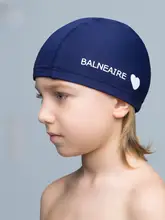 Balneaire 小さなハートデザインの子供用水泳キャップ【布製・締め付け感なし・ジュニア向け】