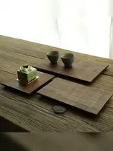 トレイ 茶器 プレート 手作り 無垢材 ウォールナット 長方形 ブラシテクスチャー
