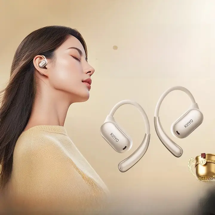 ワイヤレス Bluetooth イヤホン【骨伝導・耳掛けタイプ・スポーツ用・ロングバッテリー】