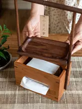 ヴィンテージ風 木製ペーパーボックス【高級感・和風・ティータイム用】