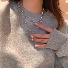 パールネックレス【重ね付け・洗練されたデザイン・夏のコーディネートに最適】