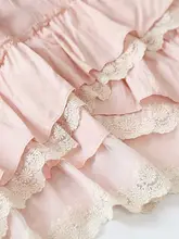 甘いピンクのハーフスカート【レース・フレンチスタイル・ヴィンテージ風・夏用】