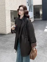 PUレザーグースダウンコート【冬用・女性用・高級感のあるデザイン・クールなスタイル】