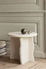 北欧風 手作りの石製サイドテーブル【侘び寂びスタイル・リビング用・コーヒーテーブル】