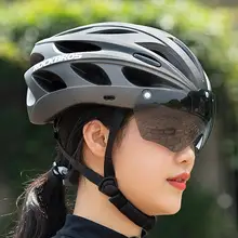 一体成型デザインの自転車用ヘルメット【男女兼用・変色風鏡付き・安全性に優れたスタイル】