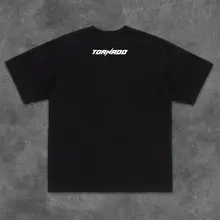 狂風戦闘機イラスト付き 半袖Tシャツ【重厚なコットン・ゆったりしたデザイン・円形ネック】