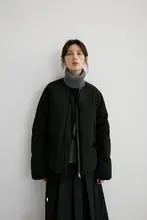 HABITS ダウンジャケット【黒・ノーカラ  ー・隠しファスナー・ショート丈】