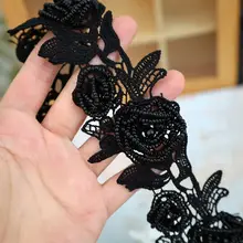 立体的な手縫いビーズ付きミルクシルク水溶性レース装飾【ウェディングベール用・DIY】