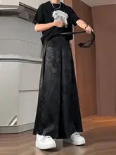 国風デザイン氷絲パンツ【夏用・ゆったりストレート・古風漢服対応】