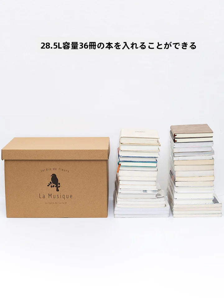 デスク上用 シンプルデザイン 紙製収納ボックス【フタ付き・書籍収納・雑貨整理用】
