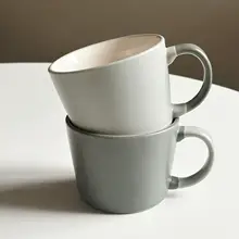 北欧風シンプルデザインの陶器マグカップ【カフェスタイル・カップル用・朝食・ミルク対応】