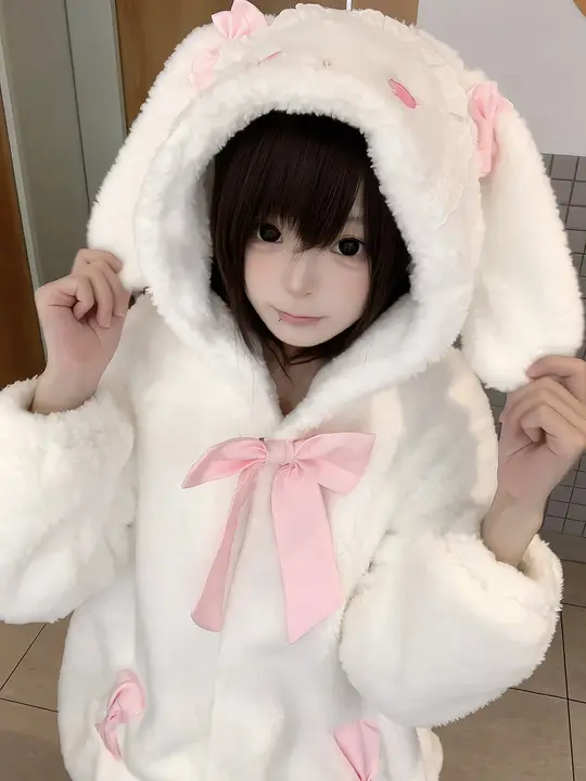 可愛い少女向けフワフワラビットデザインコート【ロリータスタイル・保温性・甘い雰囲気】