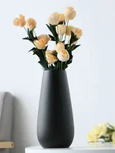 シンプルモダン 陶器製 花瓶【ホワイト・インテリア・ドライフラワー用】