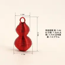 ワイヤー編みのミニひょうたんキーホルダー【福禄・カバン用装飾・ハンドメイドギフト】