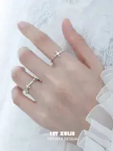 1STXULIE クロスリング【カップル用・オープンデザイン・純銀製・色あせない】
