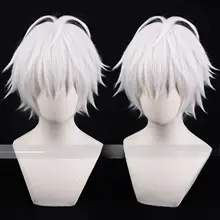 コスプレ用 白色反翘ウィッグ【催眠麦克フォンスタイル】