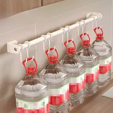 穴あけ不要の白色ステンレス製壁掛け調理器具フック【スプーン・お玉・鍋ふた用】