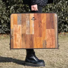 アウトドア用昇降折りたたみテーブル【MDF・携帯可能・アルミ合金製】