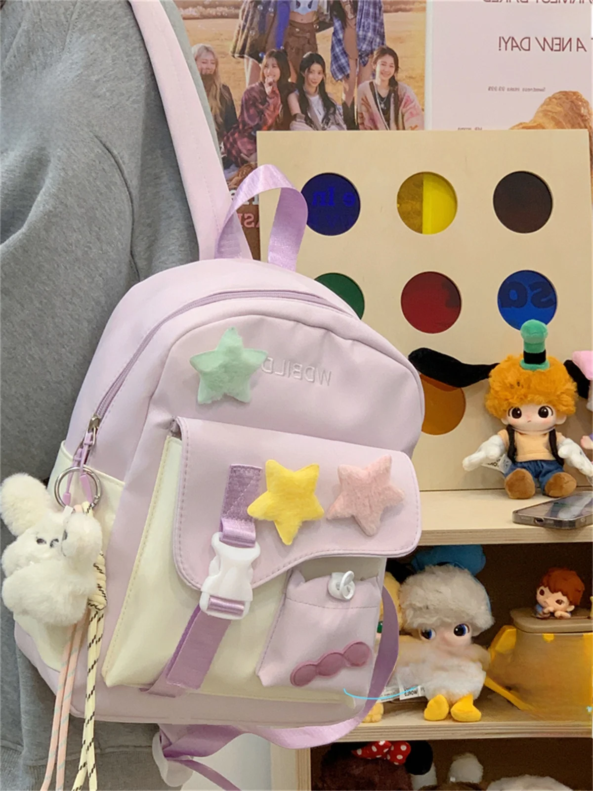キャスター付きリュック 小さめ おすすめモデル：かわいいバイカラー学生用小型バックパック