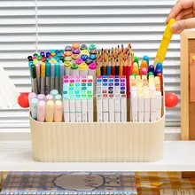 多機能デスク用ペン立て【大容量・絵画用・持ち手付き】