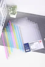 50個入り デリ 効率的なクリアファイル【A4/A3サイズ・プラスチック・リボン付き・背幅5/8/10/15mm・オフィス用】
