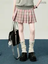 春の制服風 ジェイケー格子柄スカート【小柄対応・プリーツデザイン】（セットアップ対応）