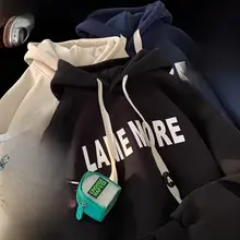 メンズオーバーサイズフード付きスウェットシャツ【春秋用・厚手・カップル向け】