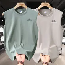 レトロカー無地ノースリーブTシャツ【純綿・メンズ・スポーティー】