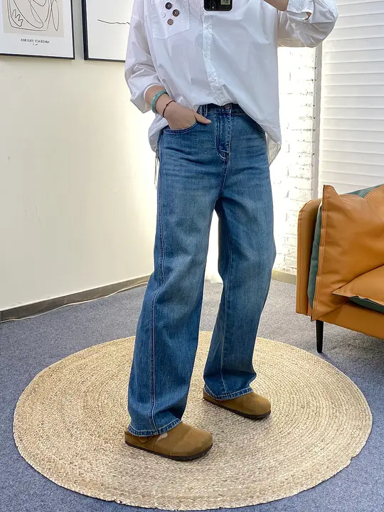 春用 スリムフィット ジーンズ【ストレートレッグ・カジュアル・大きいサイズ】（セットアップ対応）