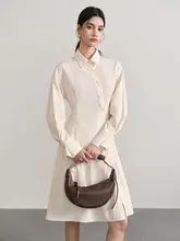 独特なデザインのシャツワンピース【春用・カーディガン風】