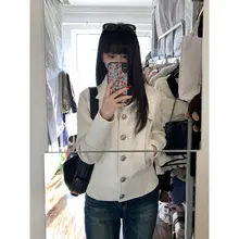 POLOカラー ボタン付き女性用春先ジャケット【洗練されたデザイン・トレンド】