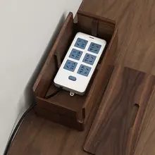 タップスタンド ケーブルボックス 電源タップ収納 ブラックウォールナット 天然木 卓上 配線整理