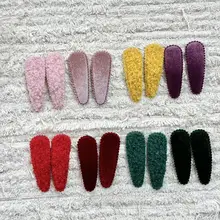 秋冬向け ベルベット素材のヘアクリップ【ハンドメイド・バイカラー・基本タイプ】（セットアップ対応）