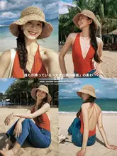 大きめサイズの手編みハット【夏用・ビーチ・広いつば・UVカット】