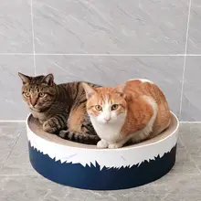 キャットグラブ器 大型 肥満猫に適した 耐摩耗の円形素材
