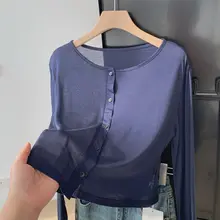 女性用ショート日焼け止めカーディガン薄いテンセルマスク