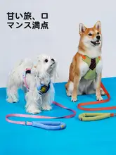 かわいい狐とウサギデザインの中小型犬用ハーネス【お散歩用・胸掛けリード付き】