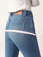 嬉しいスタイルのワイドデニムパンツ【女性用・秋冬・スリムストレート・ビッグサイズ】（セットアップ対応）