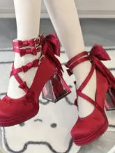小熊デザインのロリータマリージェンシューズ【ガラスフラワーハウス・エレガント・低ヒール・コスプレ用  】