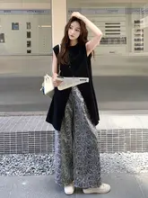 デザイン感あふれるカジュアルノースリーブトップ【レトロな雰囲気・ファッション・ワイドパンツ】（セットアップ対応）