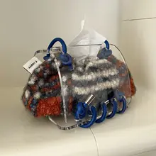 福笙デザインのブルーチェック アクリルティッシュボックス【冬季限定・ホテル・民宿・新居用ギフト】