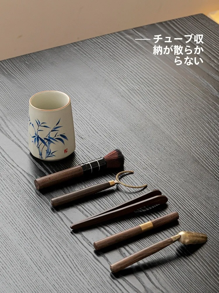 手描き竹製茶道六君子セット：中式風の伝統工芸がもたらす茶道体験