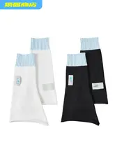 可愛いニットレッグウォーマーと小さなローファー【青色・JKスタイル】